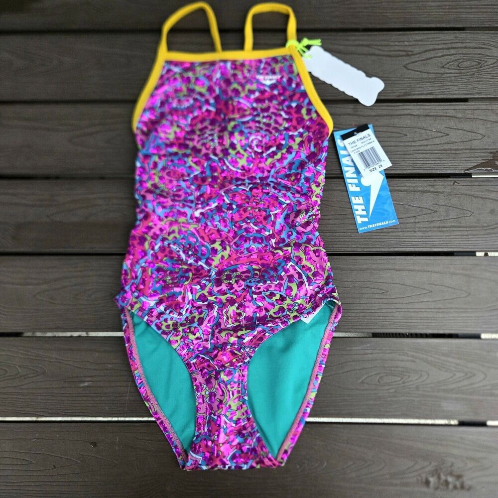 TYR The Finals Funnies Love Bug Foil Flutterback Swimsuit - Size 28 NEW